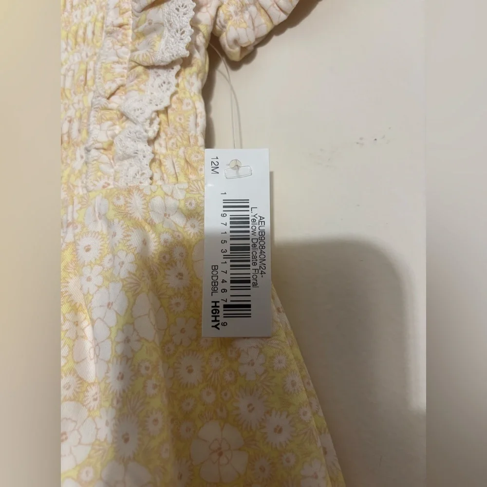 Amazon Essentials yellow floral dress for girls Size 12 Months